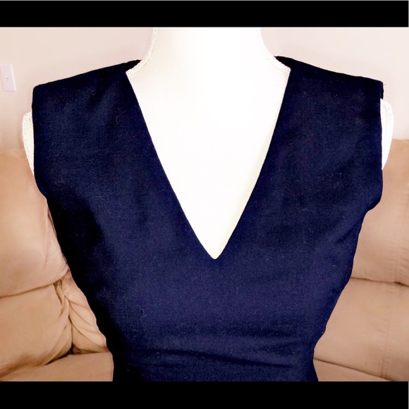 REISS Faulkner V-Neck Wool Blend Dress - Picture 6 of 9